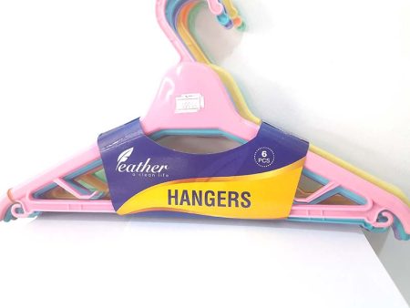 Feather Cloth Plastic Hanger 6 PCS Online now