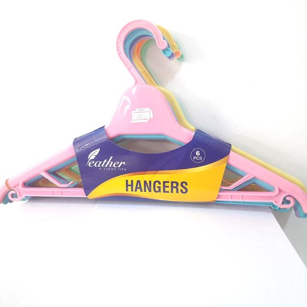 Feather Cloth Plastic Hanger 6 PCS Online now