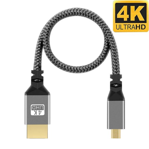 Micro HDMI to HDMI Nylon Braid Cable 1.5m Discount