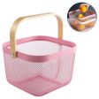 Storage Metal Basket with Wooden Handle Online Hot Sale