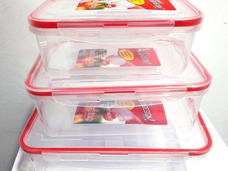 Food Storage Containers 3 PCS Lock Design Online Sale