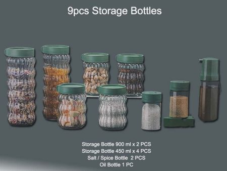 9 PCS Glass Storage Bottles Gift Pack Online Sale