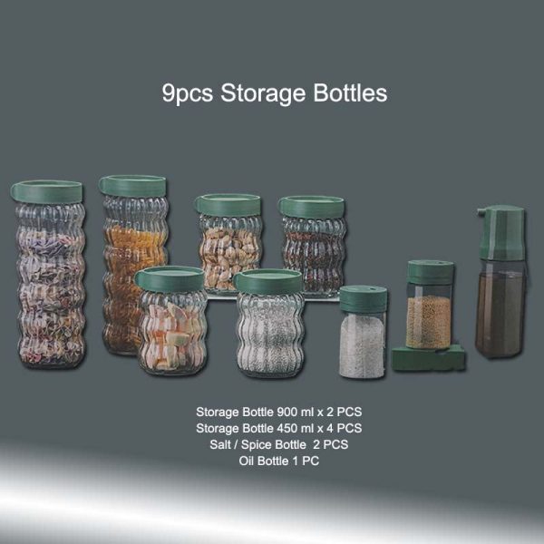 9 PCS Glass Storage Bottles Gift Pack Online Sale