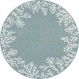 Trans Ocean Carmel 8448 04 Coral Border Blue Area Rug by Liora Manne Discount