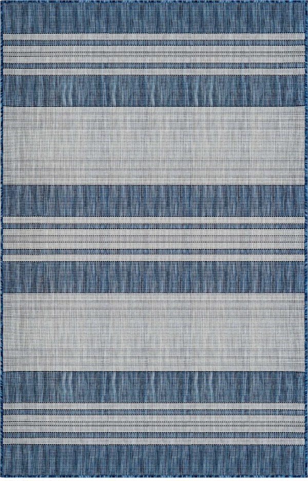 Trans Ocean Carmel 8435 33 Stripe Navy Area Rug by Liora Manne Cheap