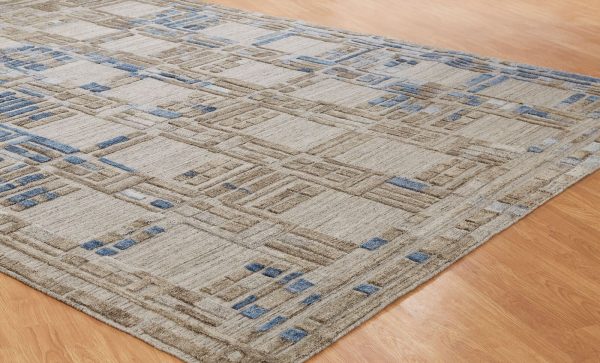 Ancient Boundaries Tunis TUN-08 Natural   Indigo Area Rug For Discount