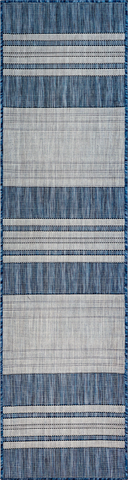 Trans Ocean Carmel 8435 33 Stripe Navy Area Rug by Liora Manne Cheap