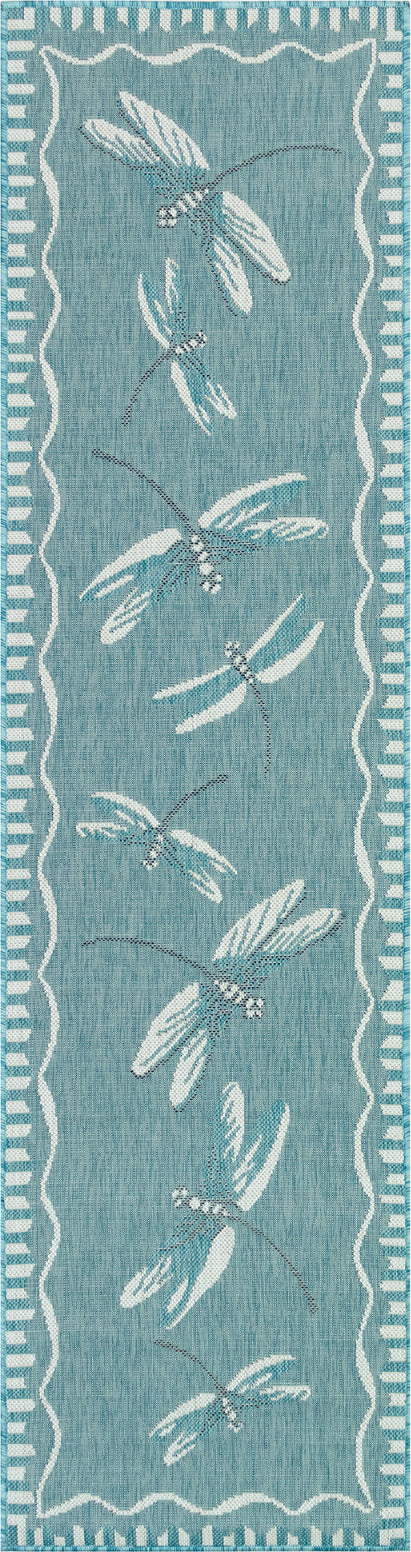 Trans Ocean Carmel 8440 04 Dragonfly Blue Area Rug by Liora Manne Discount