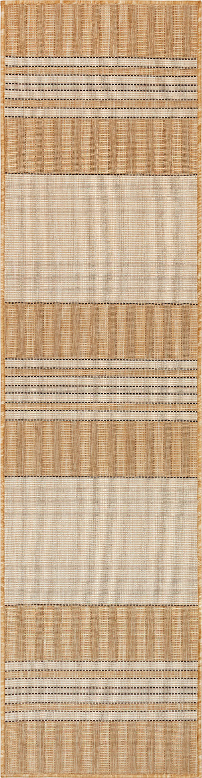 Trans Ocean Carmel 8435 12 Stripe Khaki Area Rug by Liora Manne Online Sale