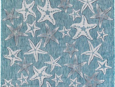 Trans Ocean Carmel 8415 04 Starfish Blue Area Rug by Liora Manne Online Sale