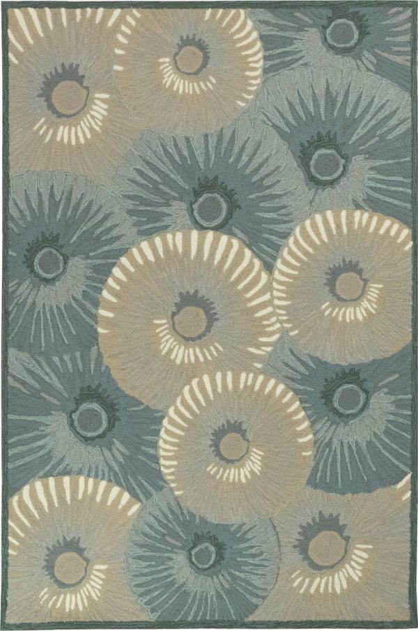 Trans Ocean Capri 1730 04 Pleated Inkcap Blue Area Rug by Liora Manne For Cheap