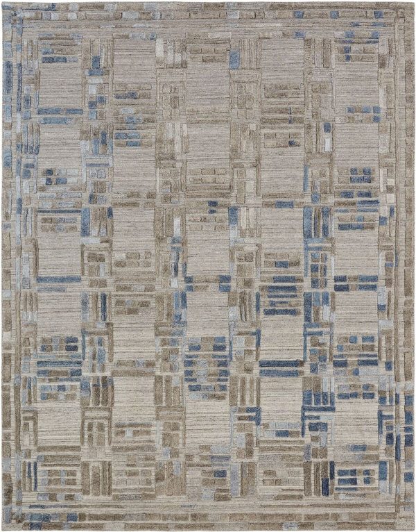 Ancient Boundaries Tunis TUN-08 Natural   Indigo Area Rug For Discount