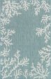 Trans Ocean Carmel 8448 04 Coral Border Blue Area Rug by Liora Manne Discount