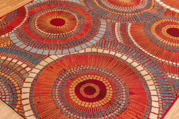 Trans Ocean Marina Circles Saffron Area Rug by Liora Manne Supply