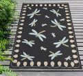 Trans Ocean Frontporch Dragonfly Black Grey by Liora Manne Fashion