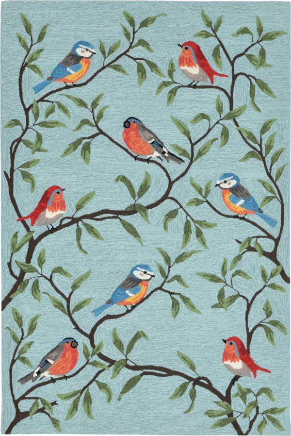 Trans Ocean Frontporch Birds On Branches Blue by Liora Manne Fashion