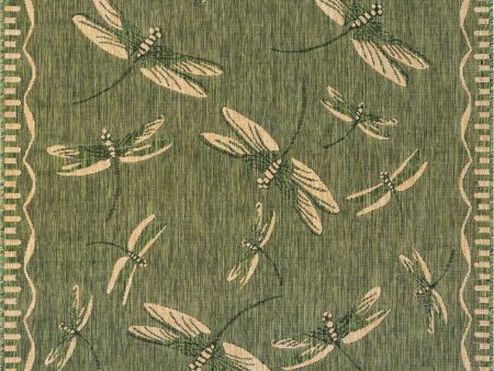 Trans Ocean Carmel 8440 06 Dragonfly Green Area Rug by Liora Manne on Sale