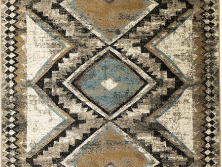 Trans Ocean Ashford 8139 03 Diamond Trio Ivory Area Rug by Liora Manne Fashion