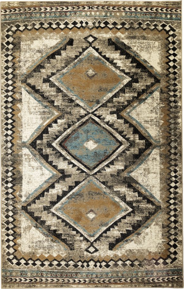 Trans Ocean Ashford 8139 03 Diamond Trio Ivory Area Rug by Liora Manne Fashion