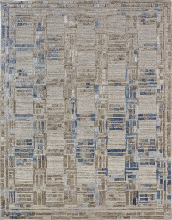 Ancient Boundaries Tunis TUN-08 Natural   Indigo Area Rug For Discount