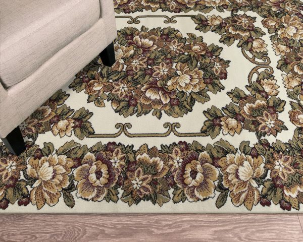 Trans Ocean Aurora 2859 12 Aubusson Ivory Area Rug by Liora Manne For Cheap