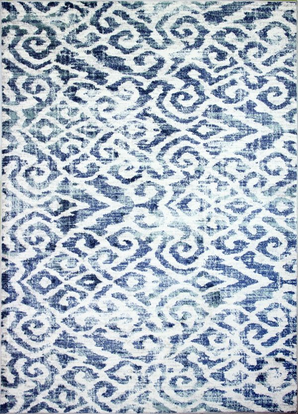 Bashian Barcelona B127-BH120 Ivory Blue Area Rug Sale