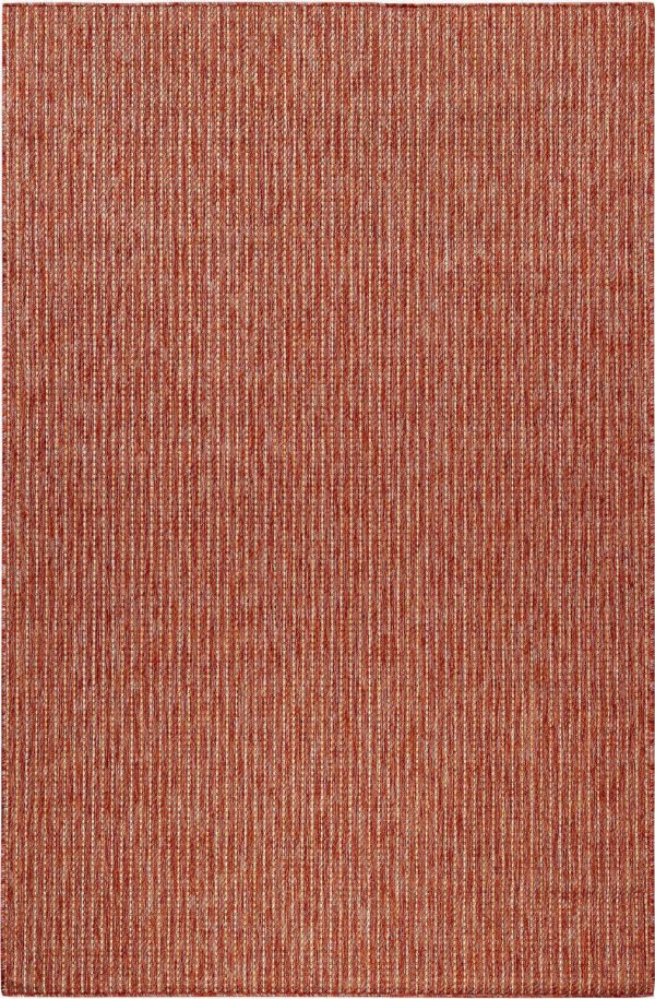 Trans Ocean Carmel 8422 24 Texture Stripe Red Area Rug by Liora Manne on Sale