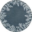 Trans Ocean Carmel 8448 33 Coral Border Blue Area Rug by Liora Manne on Sale