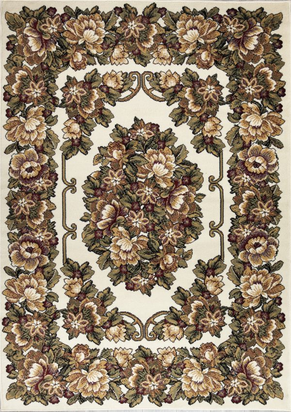 Trans Ocean Aurora 2859 12 Aubusson Ivory Area Rug by Liora Manne For Cheap