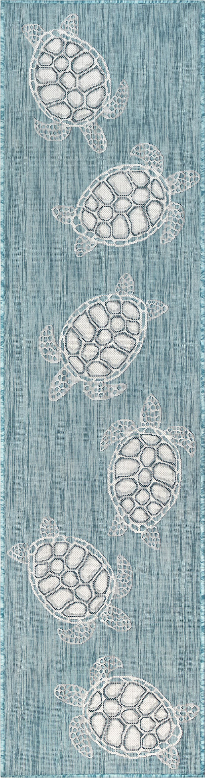 Trans Ocean Carmel 8413 04 Seaturtles Blue Area Rug by Liora Manne Online now