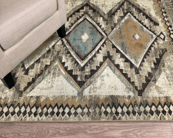 Trans Ocean Ashford 8139 03 Diamond Trio Ivory Area Rug by Liora Manne Fashion