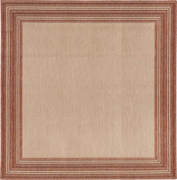 Trans Ocean Carmel 8425 24 Multi Border Red Area Rug by Liora Manne Sale