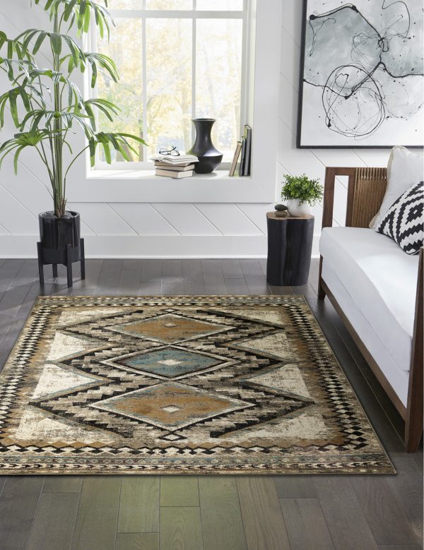 Trans Ocean Ashford 8139 03 Diamond Trio Ivory Area Rug by Liora Manne Fashion