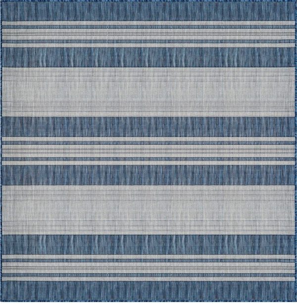 Trans Ocean Carmel 8435 33 Stripe Navy Area Rug by Liora Manne Cheap