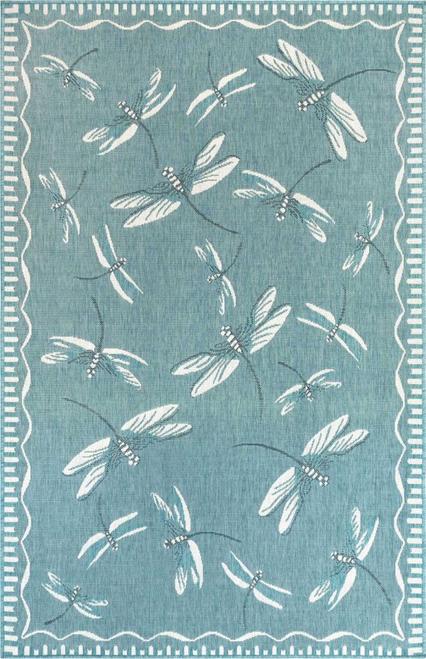 Trans Ocean Carmel 8440 04 Dragonfly Blue Area Rug by Liora Manne Discount