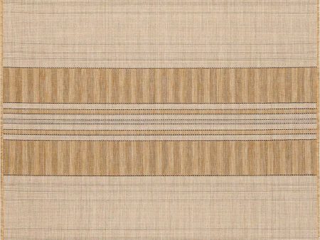 Trans Ocean Carmel 8435 12 Stripe Khaki Area Rug by Liora Manne Online Sale