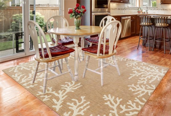 Trans Ocean Carmel 8448 12 Coral Border Beige Area Rug by Liora Manne Supply