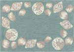 Trans Ocean Capri 1723 04 Seashell Border Blue Area Rug by Liora Manne Supply