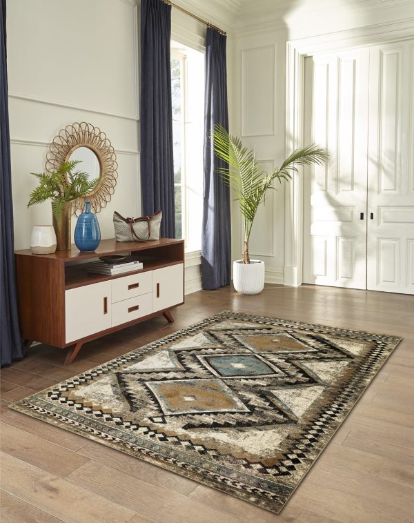 Trans Ocean Ashford 8139 03 Diamond Trio Ivory Area Rug by Liora Manne Fashion