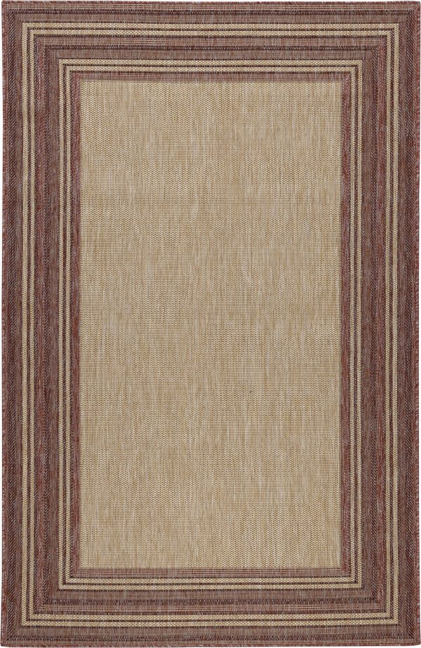 Trans Ocean Carmel 8425 24 Multi Border Red Area Rug by Liora Manne Sale