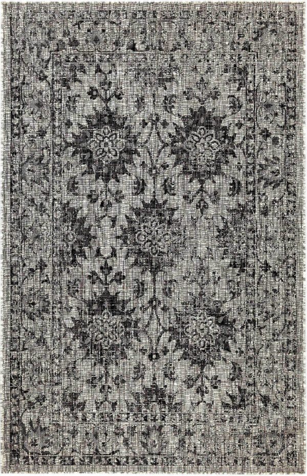 Trans Ocean Carmel 8418 48 Vintage Floral Black Area Rug by Liora Manne Supply