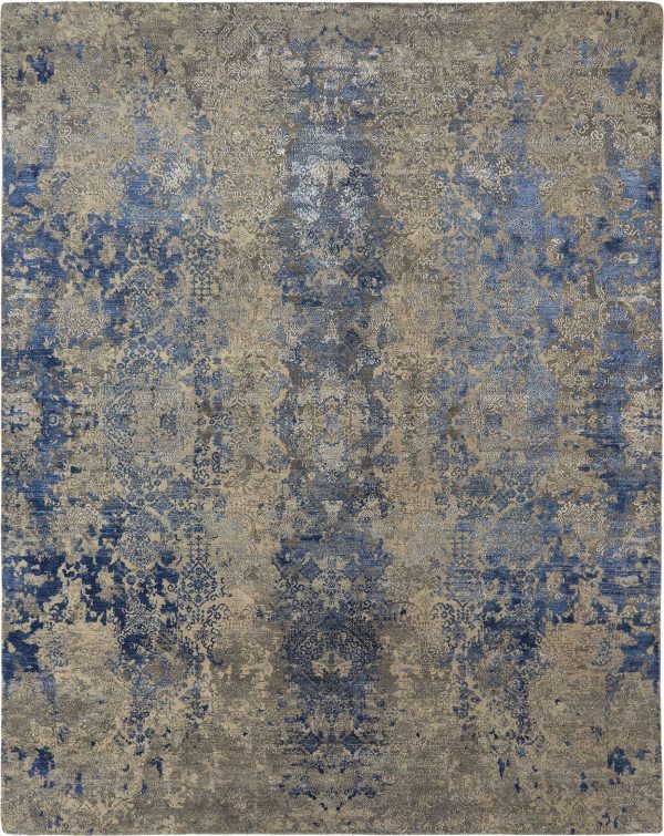 Ancient Boundaries Raphael RAP-05 Sapphire Pewter Area Rug For Cheap