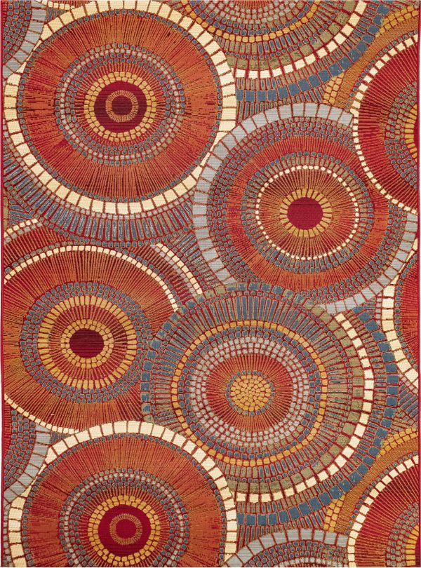 Trans Ocean Marina Circles Saffron Area Rug by Liora Manne Supply