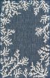 Trans Ocean Carmel 8448 33 Coral Border Blue Area Rug by Liora Manne on Sale