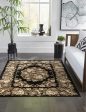 Trans Ocean Aurora 2859 48 Aubusson Black Area Rug by Liora Manne Online Sale