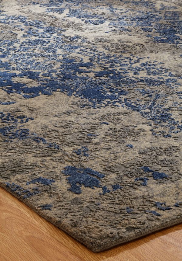 Ancient Boundaries Raphael RAP-05 Sapphire Pewter Area Rug For Cheap