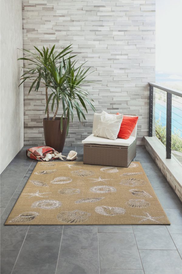 Trans Ocean Carmel 8414 12 Shells Natural Area Rug by Liora Manne For Cheap