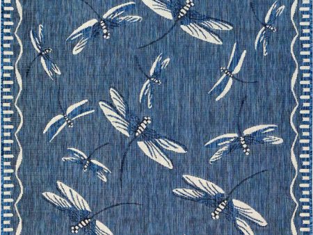 Trans Ocean Carmel 8440 33 Dragonfly Navy Area Rug by Liora Manne Sale