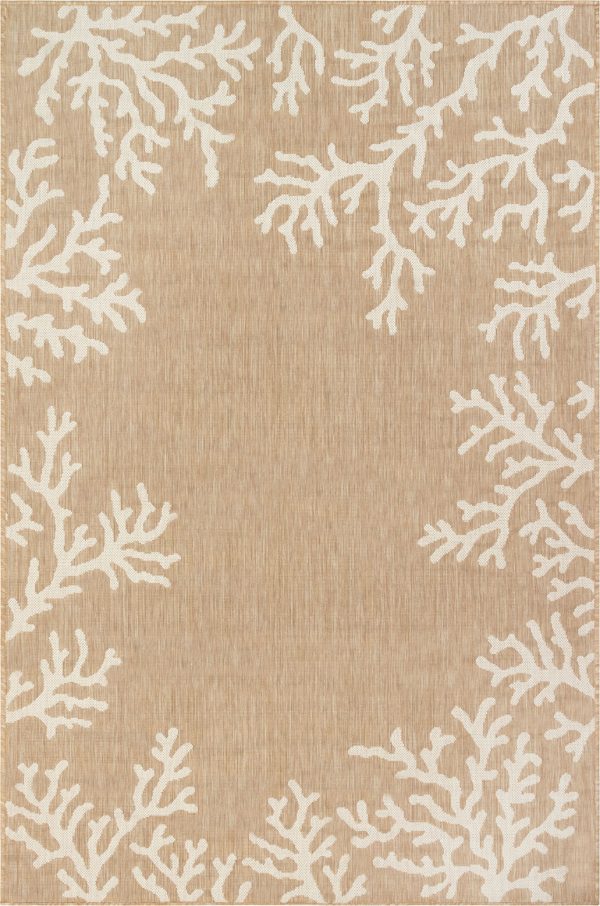 Trans Ocean Carmel 8448 12 Coral Border Beige Area Rug by Liora Manne Supply