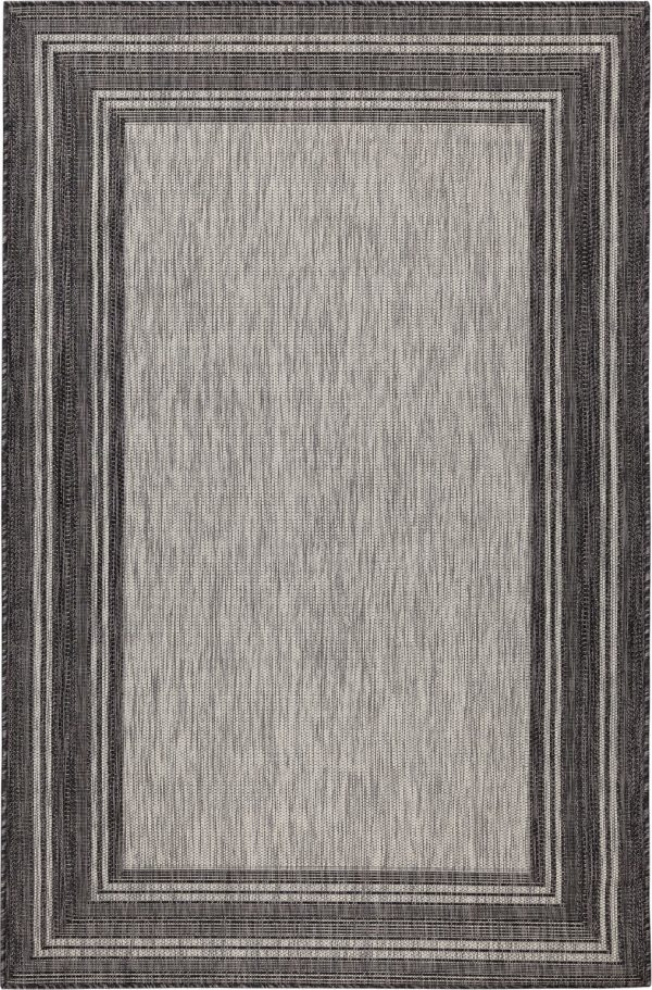 Trans Ocean Carmel 8425 48 Multi Border Black Area Rug by Liora Manne For Cheap